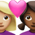 👩🏼‍❤️‍👩🏾 couple with heart: woman, woman, medium-light skin tone, medium-dark skin tone display on Apple